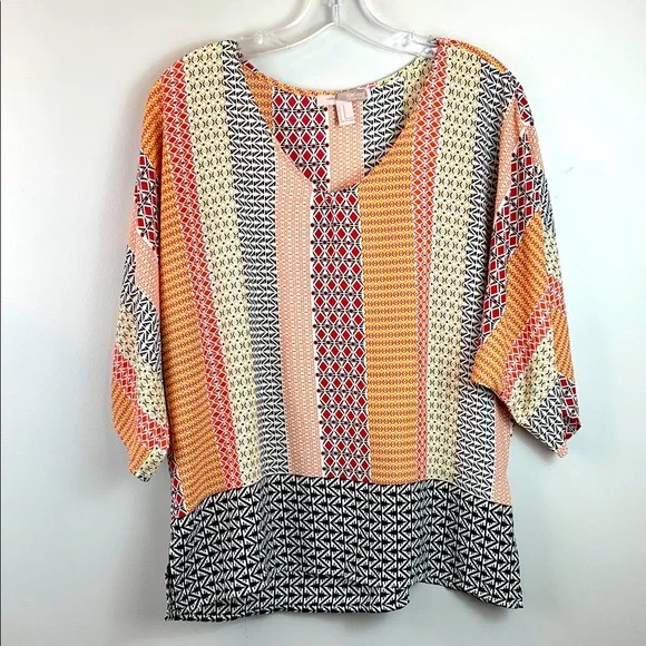 Forever 21 Boho Tribal Geometric Blouse - Picture 2 of 8